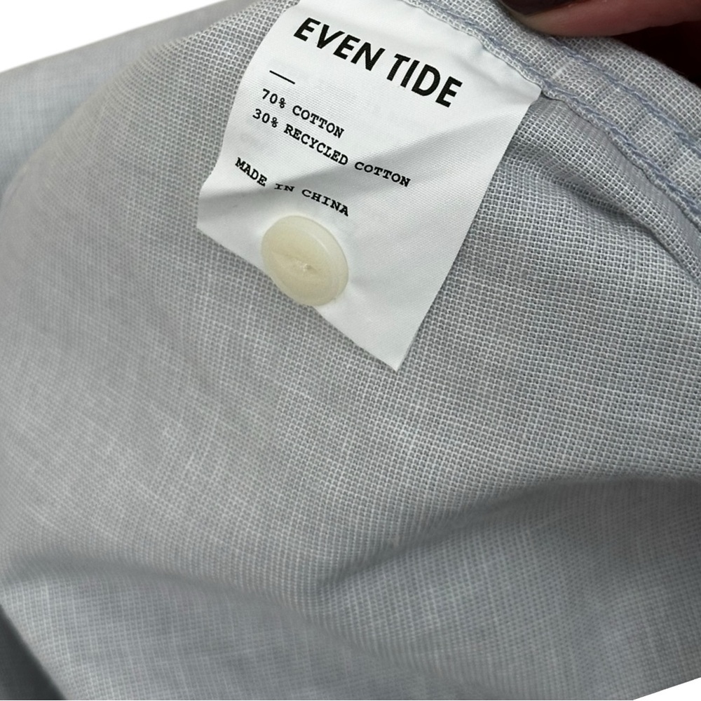 Even Tide Men’s Short Sleeve Slim Light Grey Button Up NWT - Size XXL - Picture 6 of 7